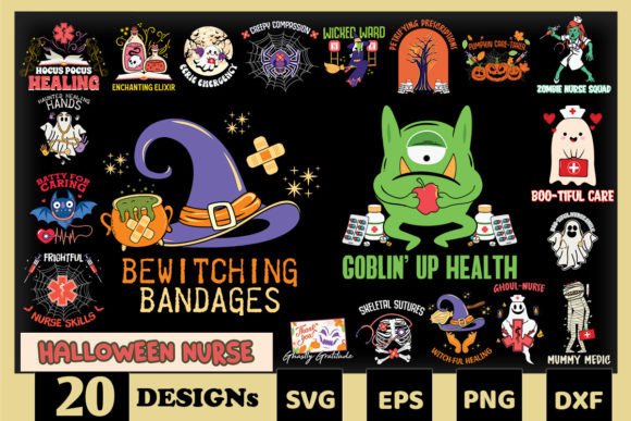Halloween Nurse Bundle SVG 20 Designs