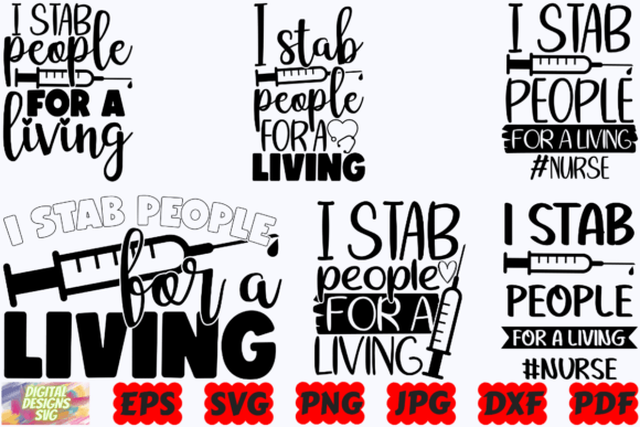 I Stab People for a Living SVG Nurse Graphics & Crafts