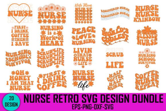 Nurse Retro Svg Design Bundle: Graphics & Crafts