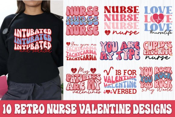 Retro Nurse Valentine SVG Bundle for Graphics and Crafts