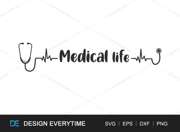 Stethoscope Life Line SVG: Graphics & Crafts