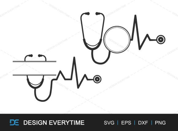 Stethoscope Monogram SVG, Medical Logo
