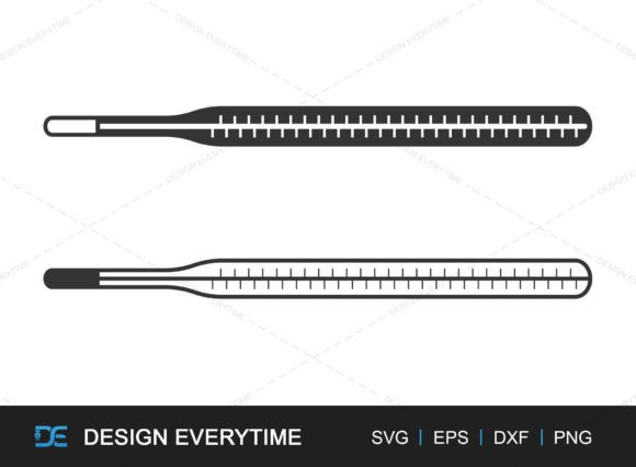 Thermometer SVG, Medical Tool Silhouette
